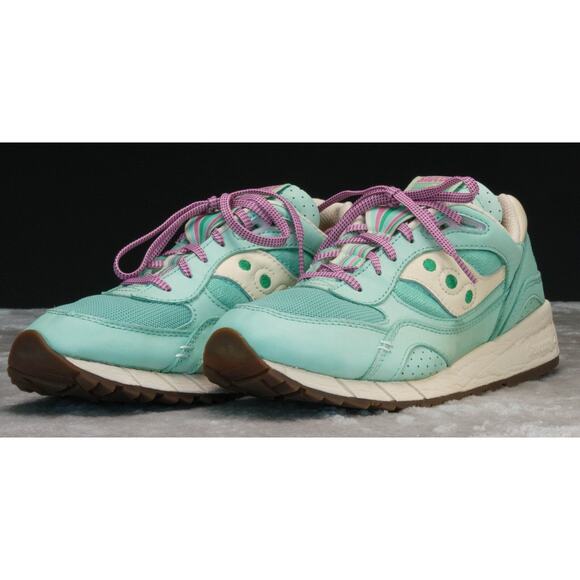 Saucony Shadow 6000 Earth Citizen Green Leather Pink Sneakers Womens 10 Mens 8 - Picture 13 of 16